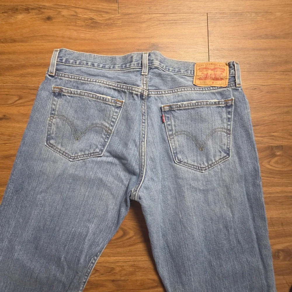 Levi's 527 Low Boot Cut Jeans Mens 36x32 Cotton Medium Wash Blue Western Grunge